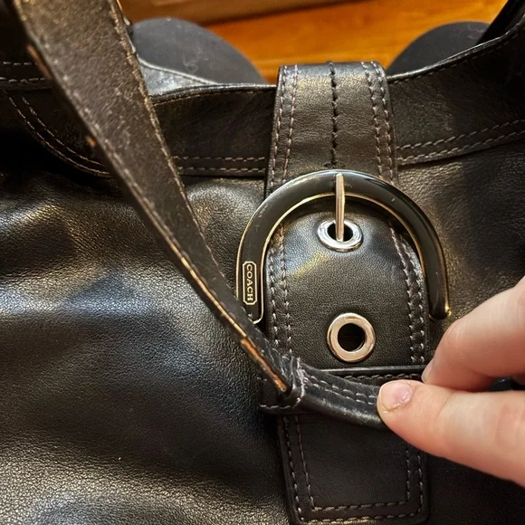 Coach Black Leather Hobo with Silver Hardware - Picture 2 of 13